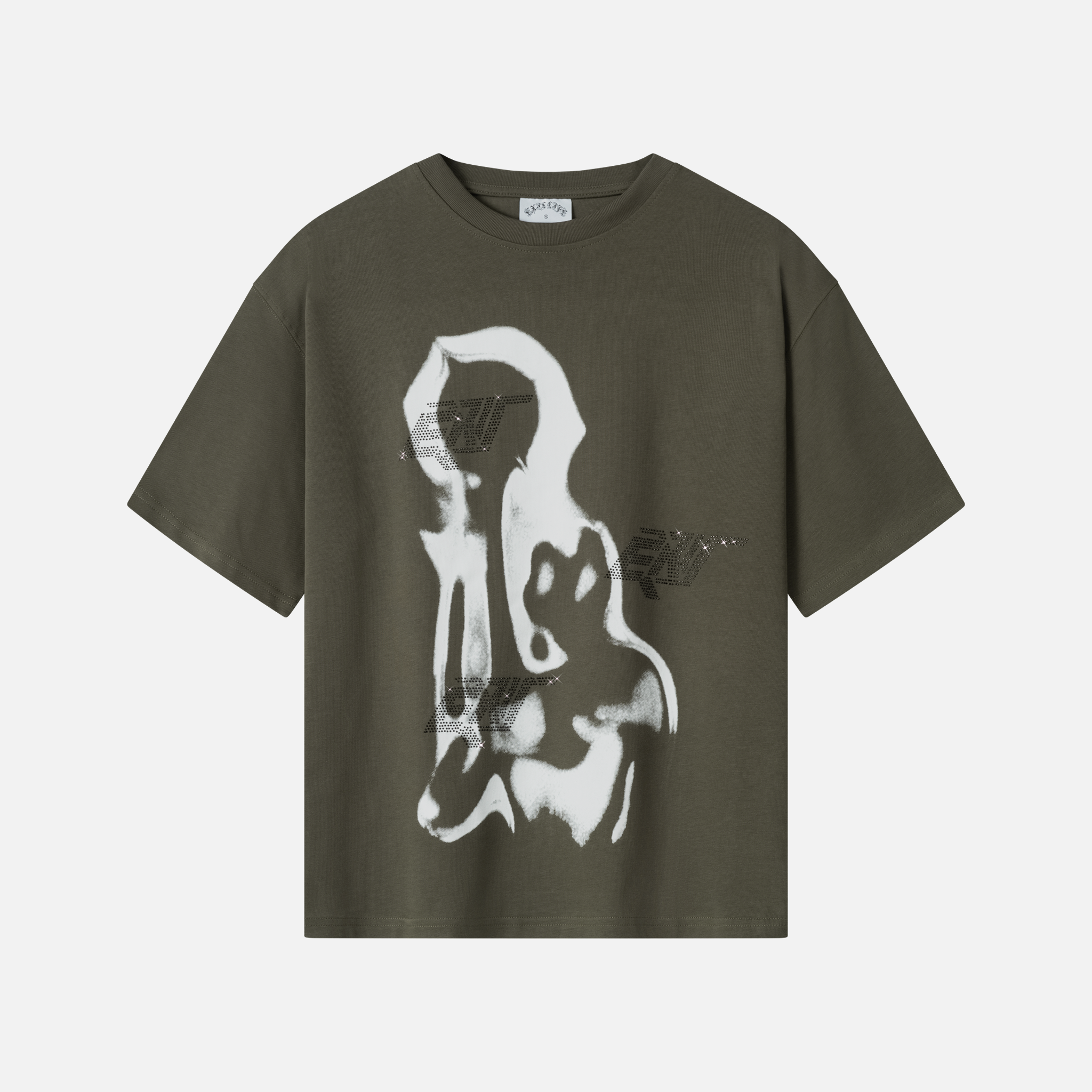 Khaki Rhinestone T-shirt