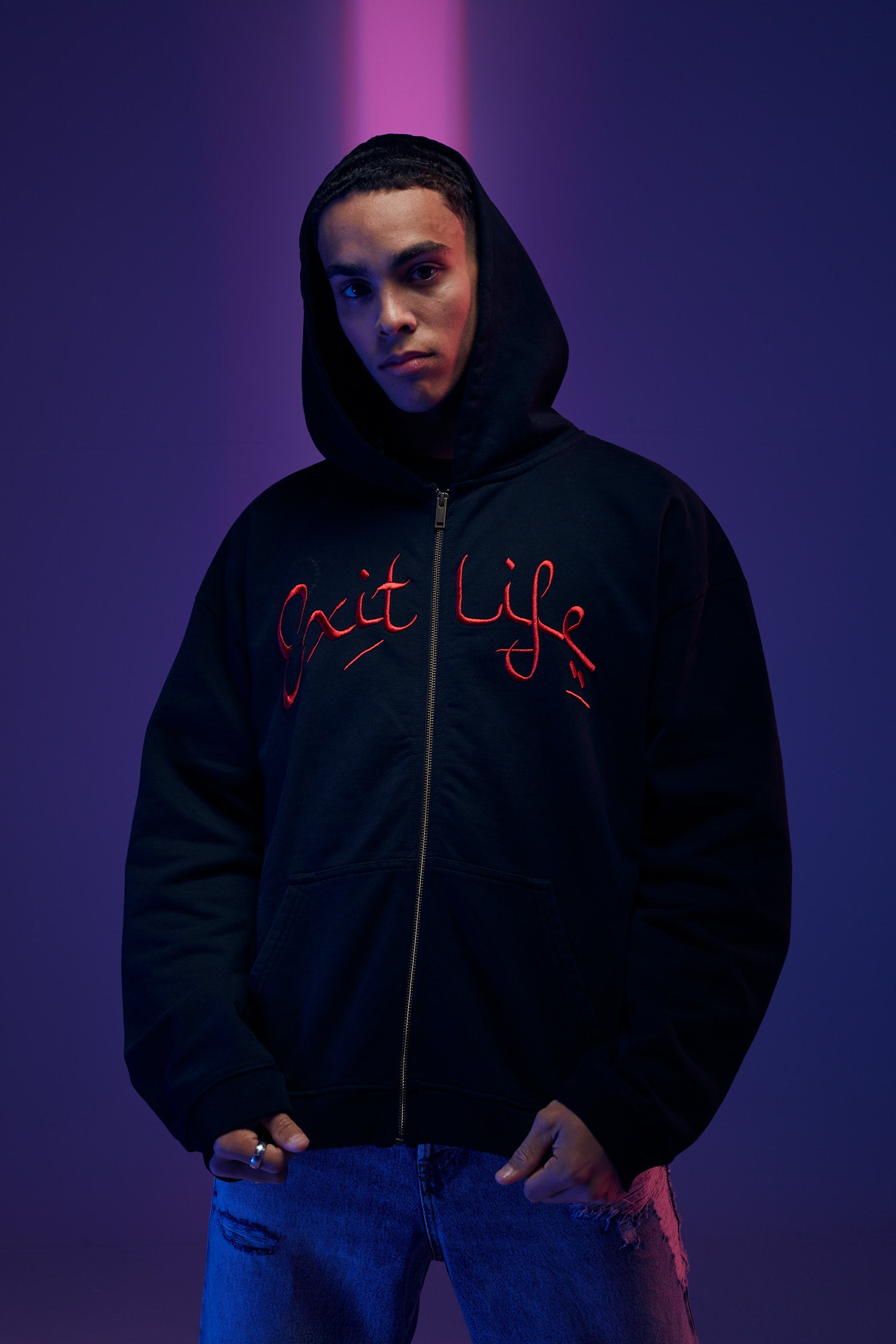 Arabic Moon- Heavy Logo Zipper