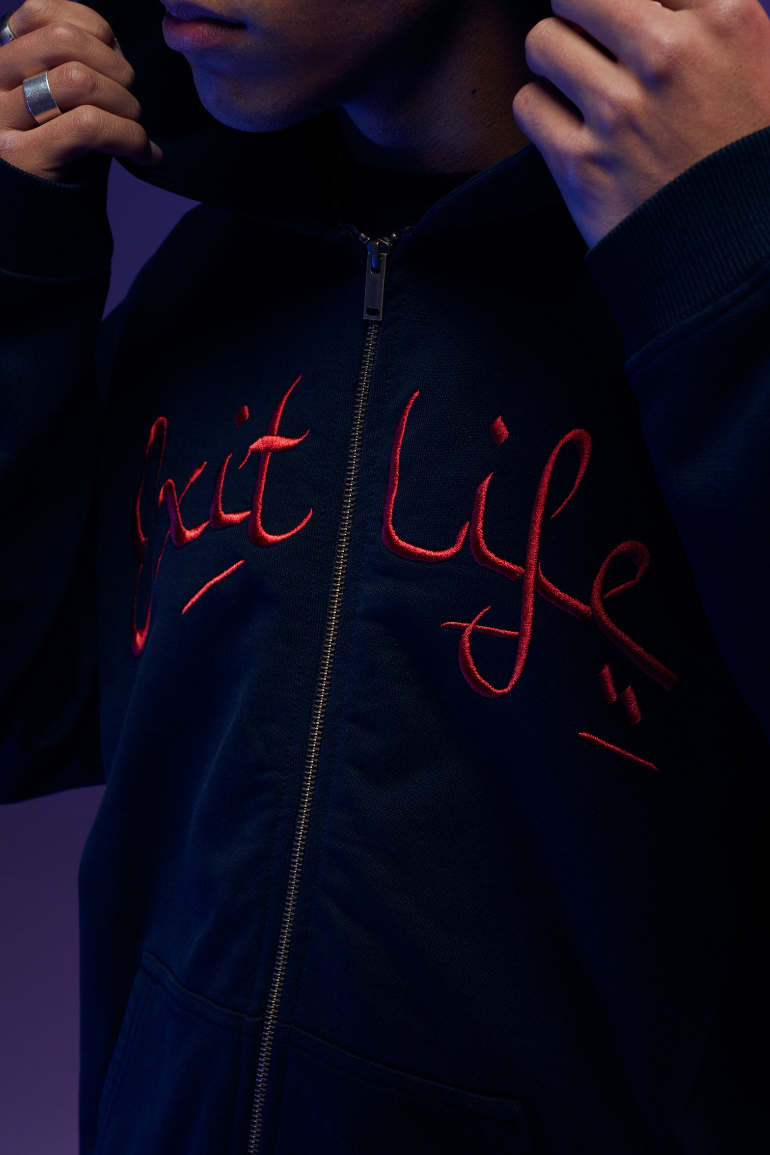 Arabic Moon- Heavy Logo Zipper